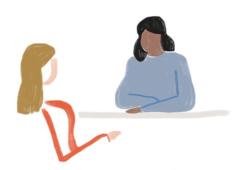 Watercolor - women talking